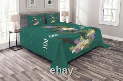 Nautical Bedspread Flower Leaf Covered Anchor