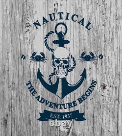 Nautical Duvet Cover Set Anchor Skull Rope Sea
