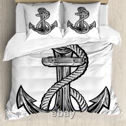 Nautical Tattoo Duvet Cover Monochrome Anchor