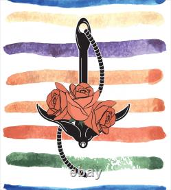 Nautical Tattoo Duvet Cover Set Rose Flower Anchor
