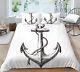 Nautical Theme Duvet Cover, Anchor Print Bedding, Fashion Teenage Bedroom Decor