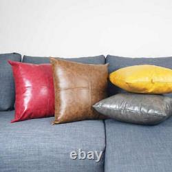 New Genuine Soft Real Lambskin Pure Leather Pillow Cushion Cover All sizes
