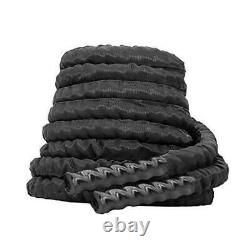 Nylon Covered Heavy Battle Rope 30ft with Anchor kit, 1.5 Inches Diameter
