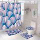 Ocean Ship Anchor Shower Curtain Non-slip Bath Mat Toilet Lid Cover Bathroom Rug