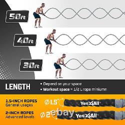 Others Battle Rope with Cover Grey 1.5 in 40 Ft