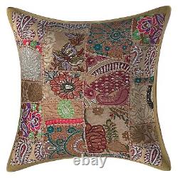 Patchwork Cotton Pillow Case Cover Indian Hand Embroidered Cushion Covers Throw