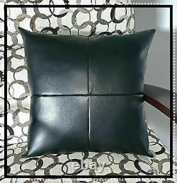 Pillow Cover Cushion Black Classic Leather Decor Set Genuine Soft Lambskin
