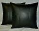 Pillow Cushion Cover Leather Decor Set Genuine Soft Lambskin Black