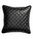 Pillow Leather Cushion Cover Decor Set Genuine Soft Lambskin Black