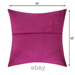 Pink Brocade Silk Cushion Cover Indian Bedding Sofa Pillow Case Cover Throw 12