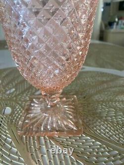 Pink Depression Footed Covered Candy Dish Miss America