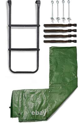 Plum 29124, 8 Foot Trampoline Accessory Pack Cover, Ladder and Anchoring Kit