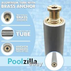 Poolzilla Pack 10 Aluminum Tube with Anchor for Pool Safety Cover Brass 5