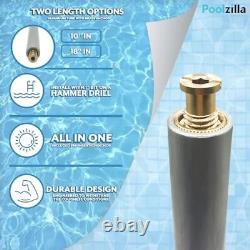 Poolzilla Pack 10 Aluminum Tube with Anchor for Pool Safety Cover Brass 5