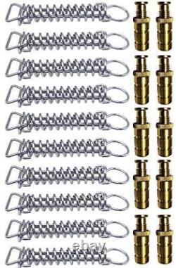 Poolzilla Pool Safety Cover Brass Anchors and Stainless Steel Springs 10 Pack