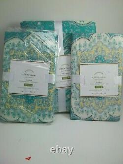 Pottery Barn Claire Duvet Cover Full Queen With Standard Shams Scarf Print #2005