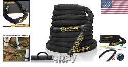 Premium Battle Rope 50FT Adjustable Workout Rope with Anchor Kit Included