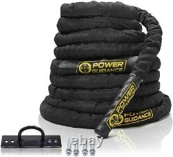 Premium Battle Rope 50FT Adjustable Workout Rope with Anchor Kit Included