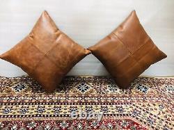 Pure Soft Buffalo Leather Cushion Cover Home Decor Pillowcase Pillow 45X45CM UK