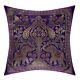 Purple Brocade Silk Cushion Cover Indian Bedding Sofa Pillow Case Cover Throw
