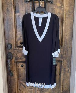 RALPH LAUREN Cute Black & White Tunic Cover-Up Summer Dress Womans Large NWT