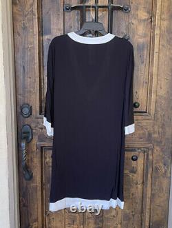RALPH LAUREN Cute Black & White Tunic Cover-Up Summer Dress Womans Large NWT