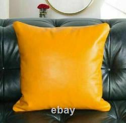 Real Leather Decent Pillow Cushion Genuine Soft Lambskin Cover Home Décor