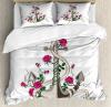 Rose Duvet Cover Set With Pillow Shams Romantic Sea Anchor Rope Print