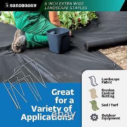 Sandbaggy Extra Wide Landscape Staples (6 W x 8 L) 7 Gauge Galvanized Steel