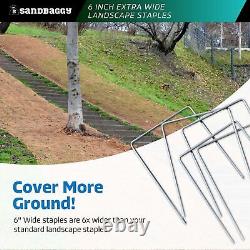 Sandbaggy Extra Wide Landscape Staples (6 W x 8 L) 7 Gauge Galvanized Steel