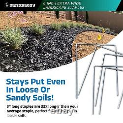 Sandbaggy Extra Wide Landscape Staples (6 W x 8 L) 7 Gauge Galvanized Steel