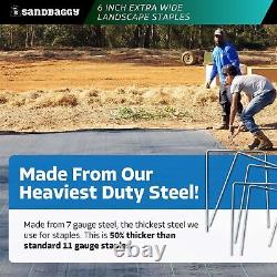 Sandbaggy Extra Wide Landscape Staples (6 W x 8 L) 7 Gauge Galvanized Steel