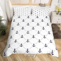 Set for Kids Boys Girls Nautical Ocean Anchor Comforter Cover Set Sea Adventure