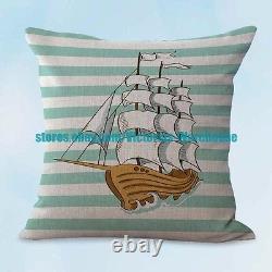 Set of 10 cushion covers ship wheel anchor decorative pillows