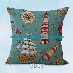 Set of 10 cushion covers ship wheel anchor decorative pillows