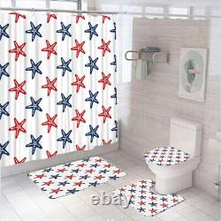 Ship Anchor Shower Curtain Bathroom Rug Bath Mat Non-Slip Toilet Lid Cover Gifts