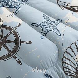 Stylish Nautical Anchor Comforter Set for Kids Full Size with 2 Pillowcases