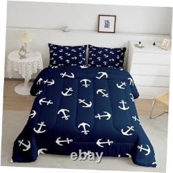 Summer Comforter Set Size, Nautical Bedding Set 3pcs for Kids Queen Anchor