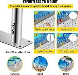 Swimming Pool Stair Handrail, 32 x 22.5, 304 Stainless Steel 375 lb Capacity