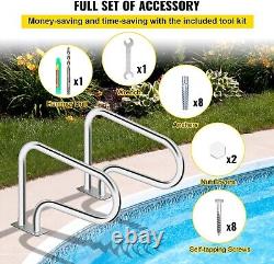 Swimming Pool Stair Handrail, 32 x 22.5, 304 Stainless Steel 375 lb Capacity