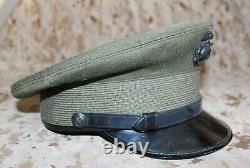 USMC Marine Corps Officer Green Wool Alpha Cover Hat withEGA Eagle Globe & Anchor