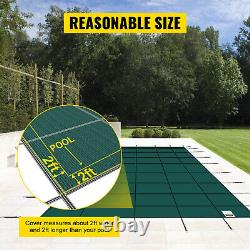 VEVOR 20 x 38 ft Inground Pool Safety Cover Winter Pool Cover with Anchor Tools