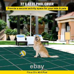 VEVOR 22 x 42 ft Winter Debris Cover Inground Pool Safety Cover With Brass Anchors