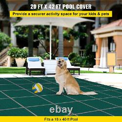 VEVOR Inground Pool Safety Cover Winter Pool Cover 20 x 42 ft with Anchor Tools