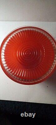 Vintage Anchor Hocking Fire King Orange / Red Dish With Lid