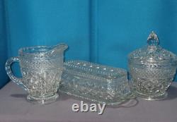 Wexford by Anchor Hocking Five (5) Piece Table Set Creamer, Covered Sugar Bowl