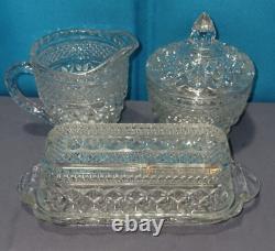 Wexford by Anchor Hocking Five (5) Piece Table Set Creamer, Covered Sugar Bowl