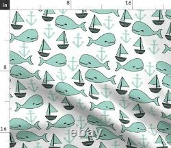 Whale Nautical Ocean Nursery Decor Anchor Sateen Duvet Cover by Roostery