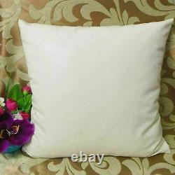 White Pillow Leather Cushion Decent Cover Decor Set Genuine Soft Lambskin