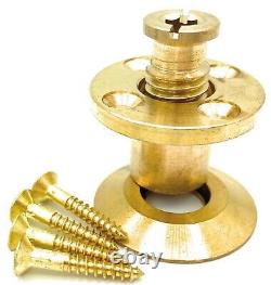 Wood Grip Wood Deck Brass Anchor with Collar for Pool Safety Cover 10 Pack